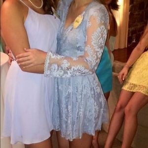 Honey Punch Blue Lace Dress